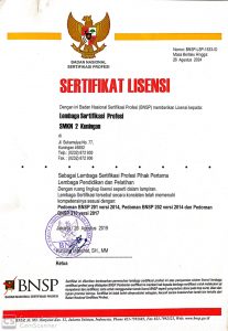 Sertifikat LSP-P1 SMK Negeri 2 Kuningan Telah Terbit